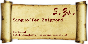 Singhoffer Zsigmond névjegykártya