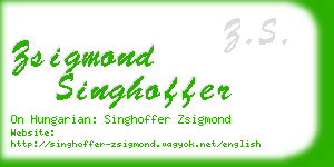 zsigmond singhoffer business card